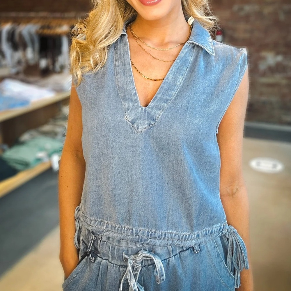 Sleeveless Denim Top